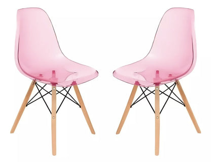 Set 2 sillas tipo eames acrílico