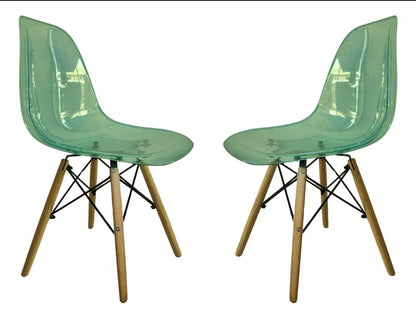 Set 2 sillas tipo eames acrílico