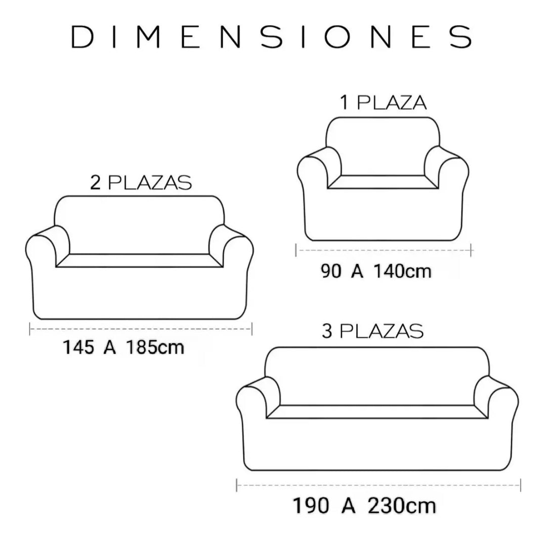 Protector Cubre Sala con Falda Elástico semi impermeable Alta Calidad 3 Pzs