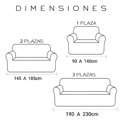 Protector Cubre Sala con Falda Elástico semi impermeable Alta Calidad 3 Pzs