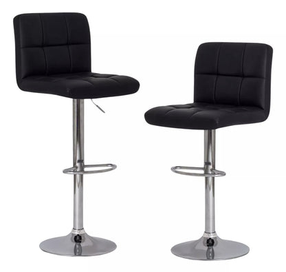 Set 4 Bancos Altos De Cocina Con Acabado Cromado NEGRO