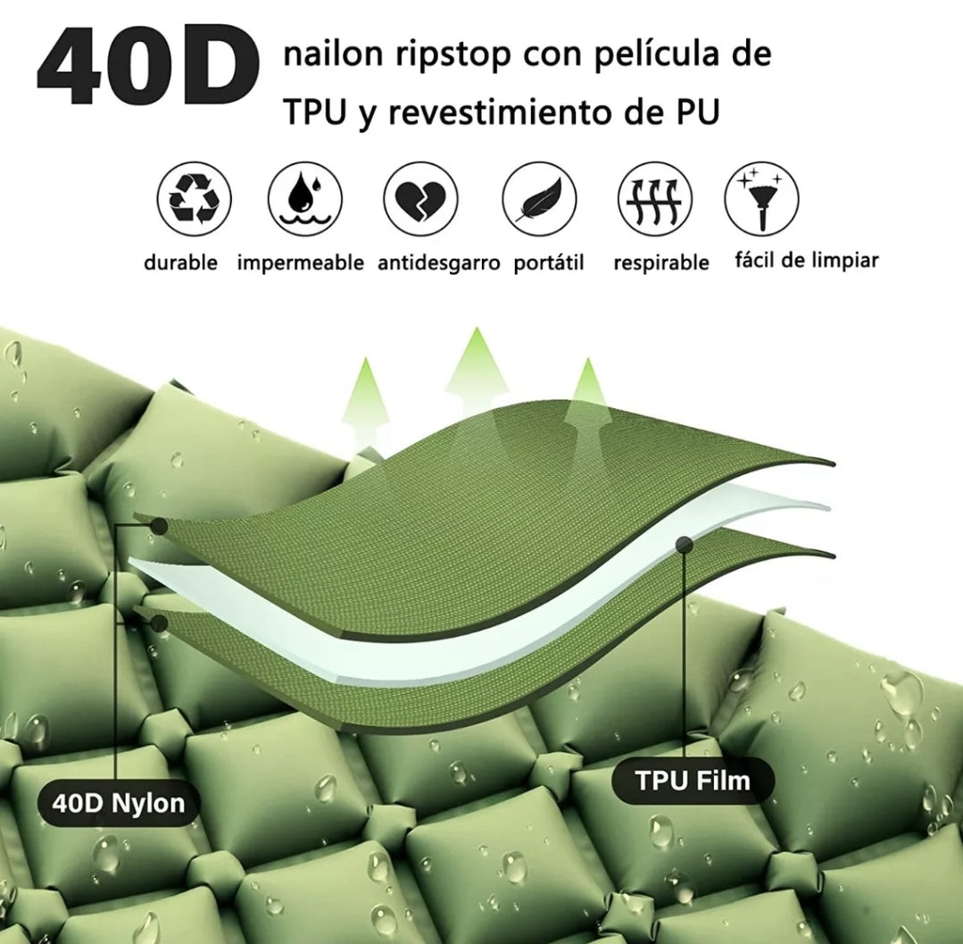 Colchón inflable para acampar Doble