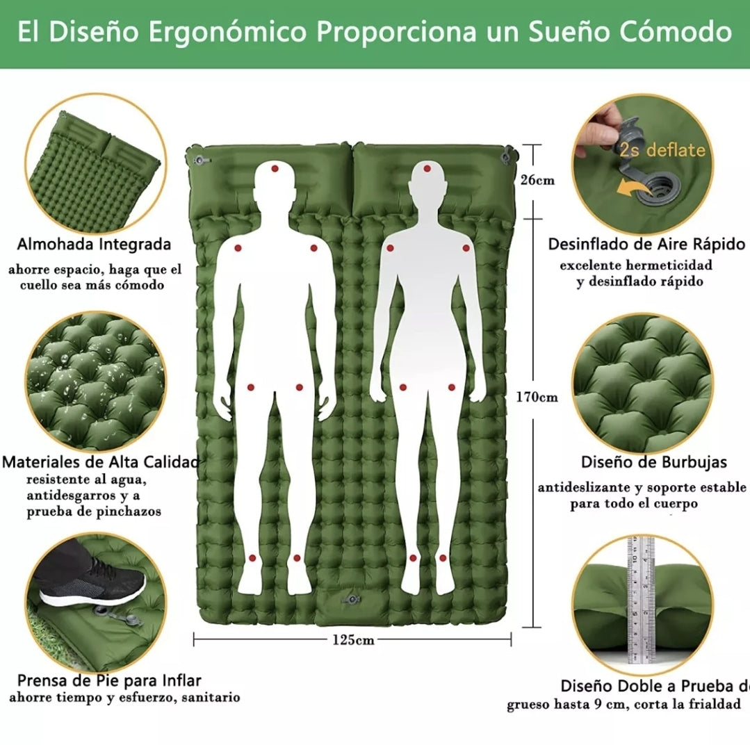 Colchón inflable para acampar Doble