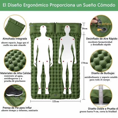 Colchón inflable para acampar Doble