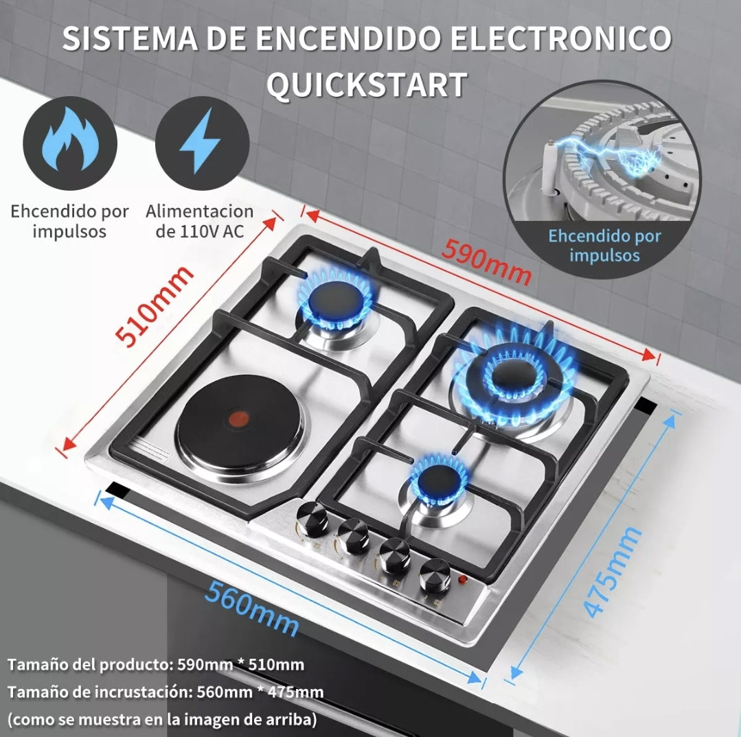 Parrilla a gas eléctrica 4 Q