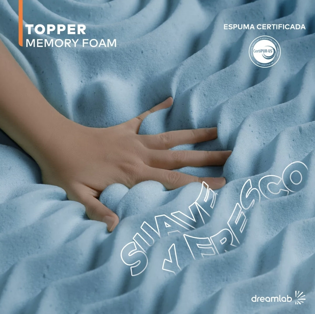 Colchoneta Memory Foam Topper Dreamlab 5 cm de grosor con Gel