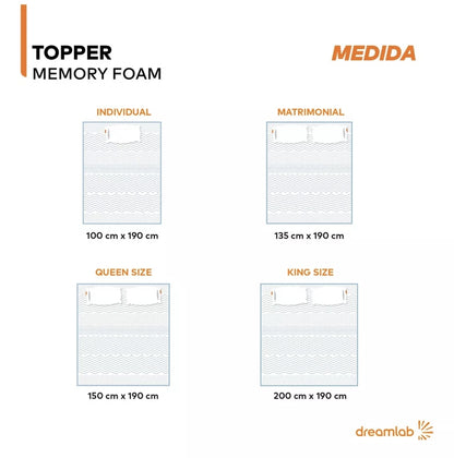 Colchoneta Memory Foam Topper Dreamlab 5 cm de grosor con Gel
