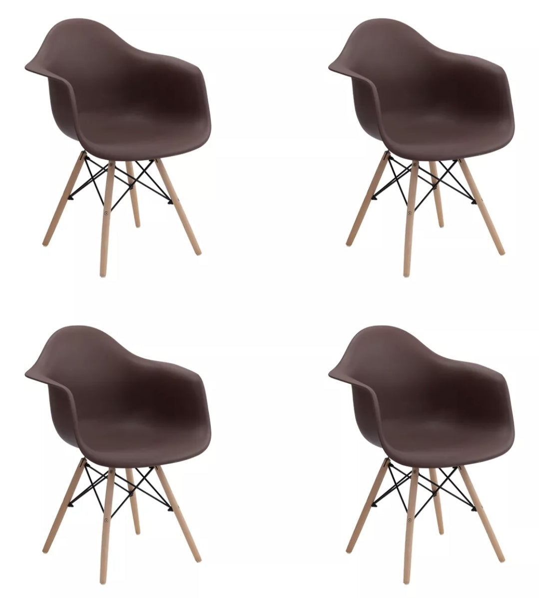 Sillas Minimalistas Eames Arm Paquete De 4 Unidades