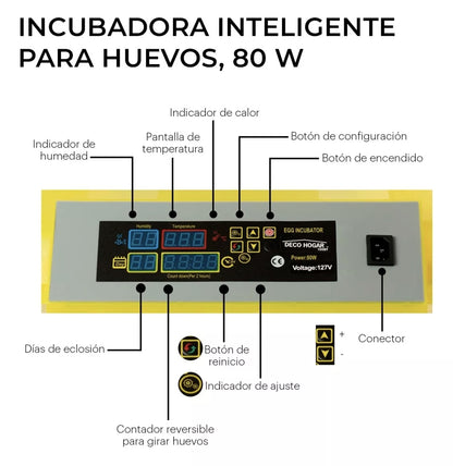 Incubadora 48 Huevos Pollos Y Aves Con Giro Automatico