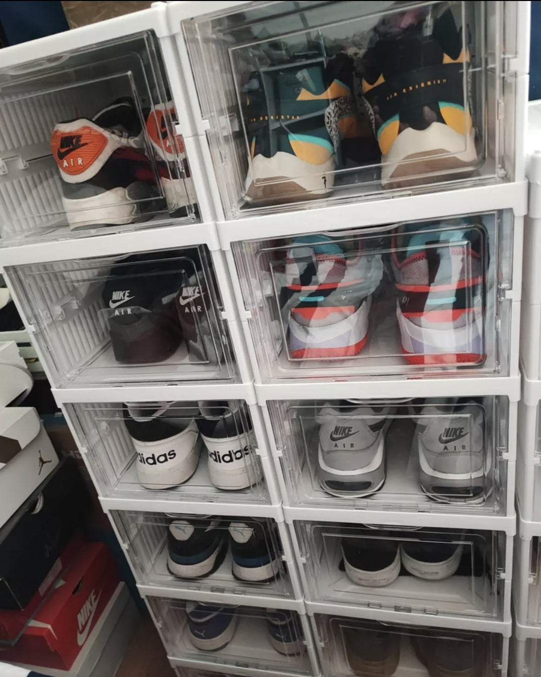 Zapatera plegable 2 TORRES DE 6 COMPARTIMENTOS Capacidad para 12 pares