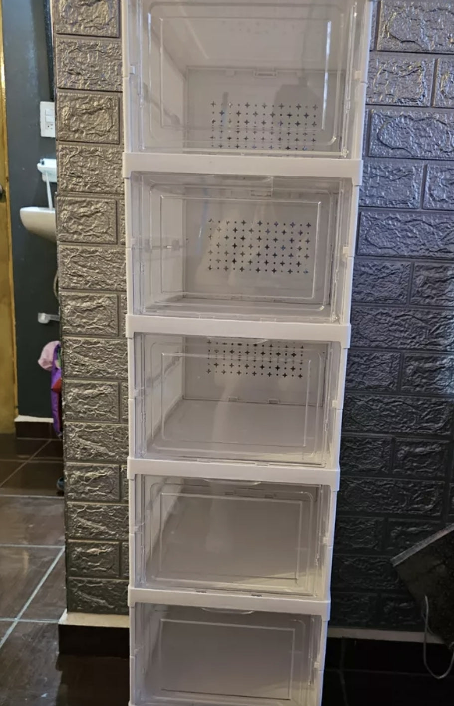 Zapatera plegable 2 TORRES DE 6 COMPARTIMENTOS Capacidad para 12 pares