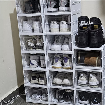 Zapatera plegable 2 TORRES DE 6 COMPARTIMENTOS Capacidad para 12 pares