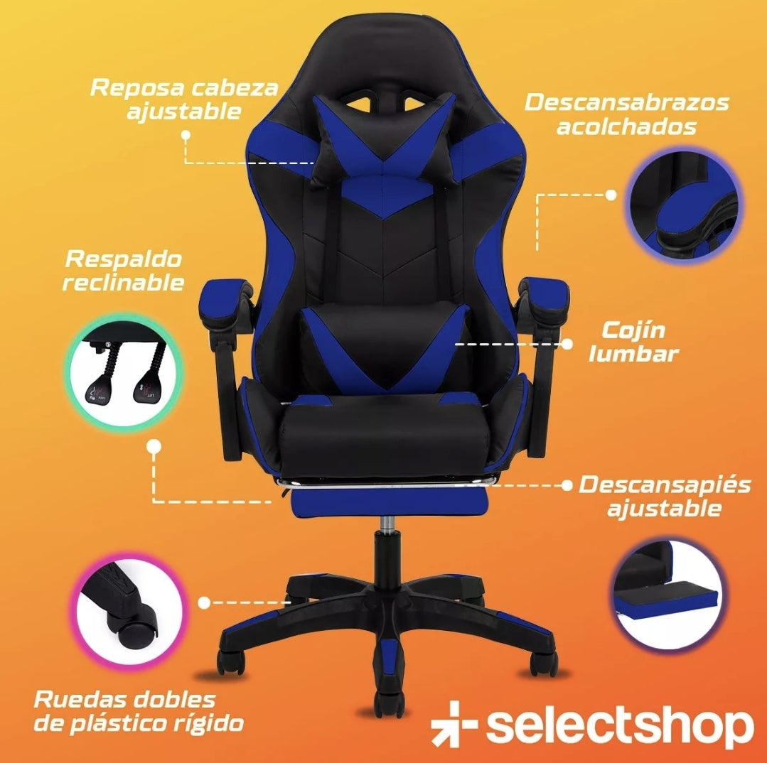 Silla Gamer Reclinable Giratoria Ergonómica