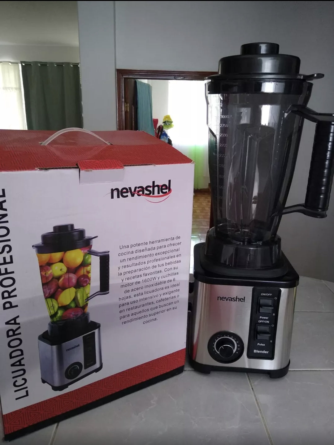 Licuadora Profesional Nevashel 1600W | 3 Litros | 15 Velocidades