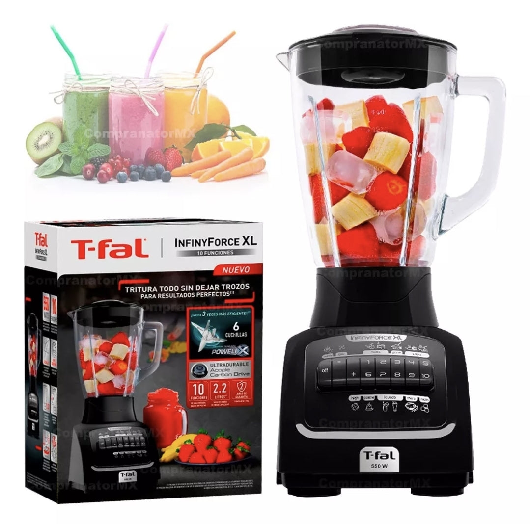 Licuadora Infinyforce Xl 2.2 L Vaso Vidrio 10 Vel 6 Cuchillas