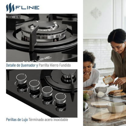 Parrilla empotrable 4 quemadores FLINE | OSLO 4 |