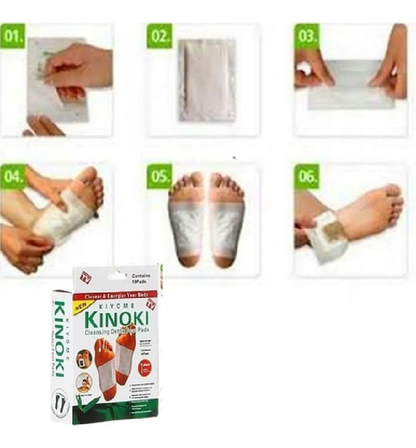 Parches para pies KINOKI desintoxicantes para el cuerpo