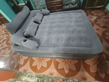 Colchón Inflable Queen Con Cabecero y Bomba Eléctrica