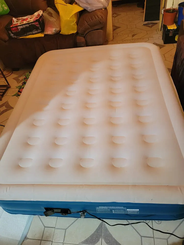 COLCHÓN Inflable Para Acampar Queen Size Matrimonial Con Bomba ELECTRICA