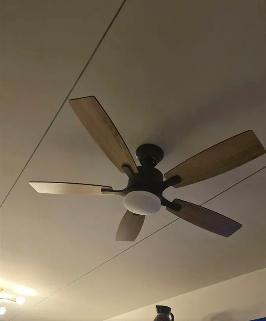Ventilador De Techo Con Luz Y Mando A Distancia 1.07 M 60hz Negro/Madera