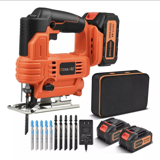 Goxawee Sierra Caladora Inalámbrica 20V con 2 Baterías Recargables