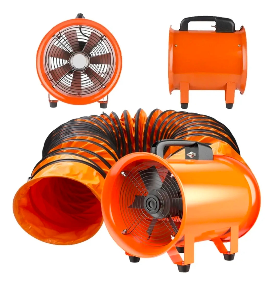 Extractor De Aire Industrial Ventilador 12'' Con Conducto 5m, 3300 Rpm