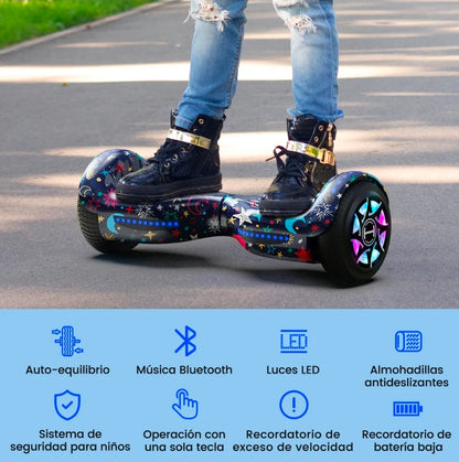 Patín Eléctrico Hoverboard Bluetooth 12km/h 55kg