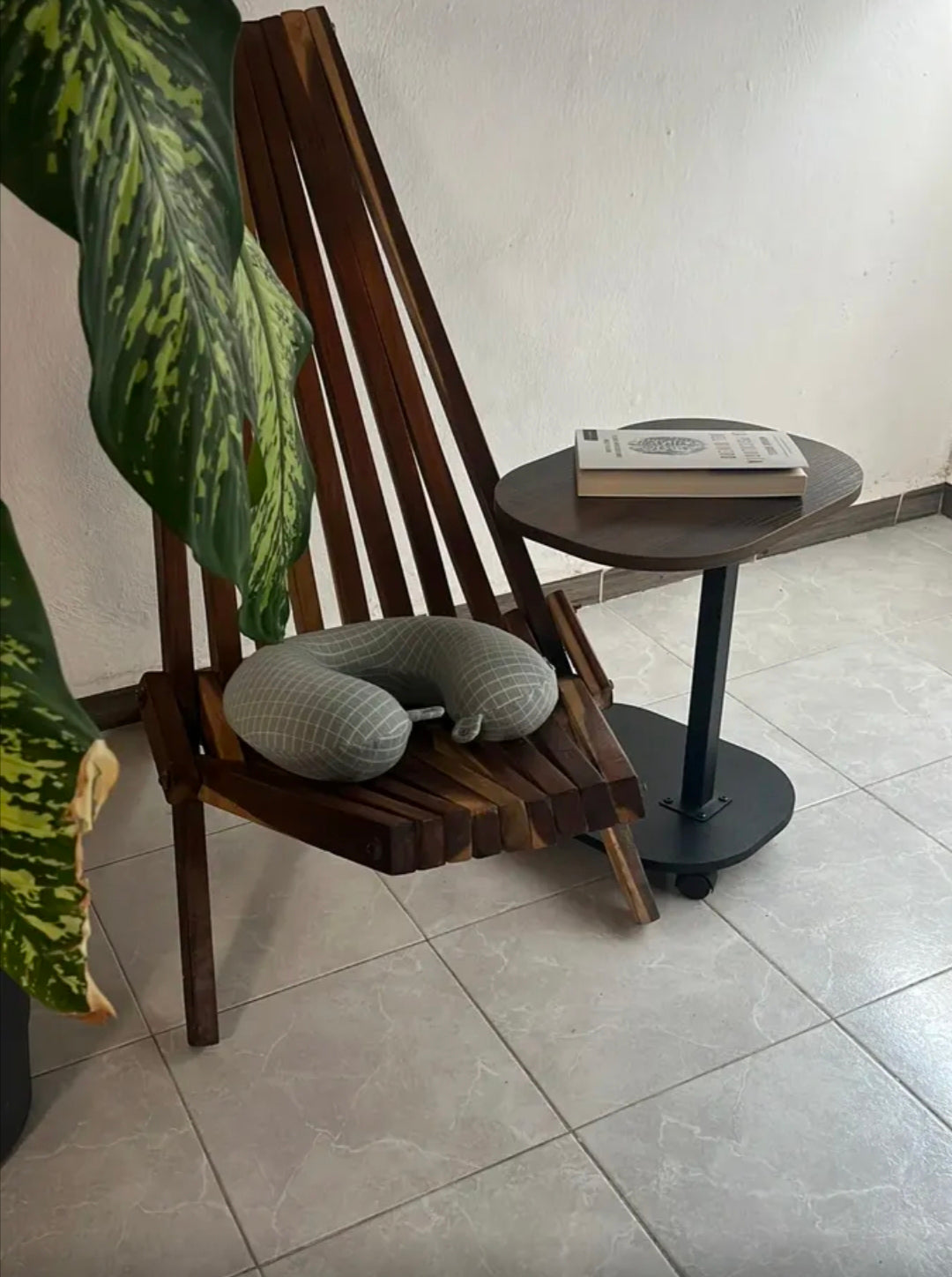 Mesa De Centro Altura Ajustable 45-80cm Con 4 Ruedas 360°