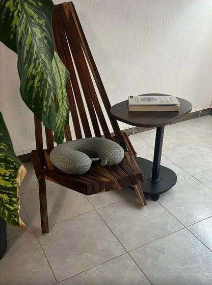 Mesa De Centro Altura Ajustable 45-80cm Con 4 Ruedas 360°