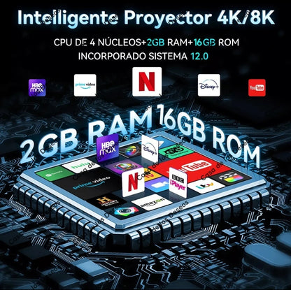 Proyector led Android Wifi Profesional Mini Portátil Con 2 Gamepads Y Más De 20000 Juegos Incorporados