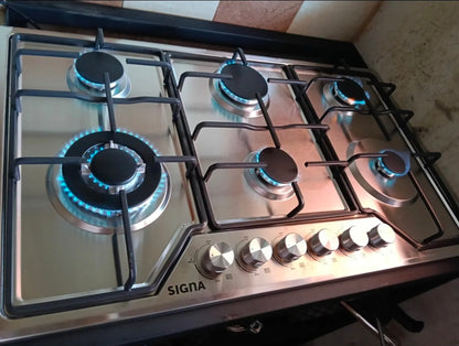 Parrilla empotrable 6 quemadores gas Acero inoxidable SIGNA
