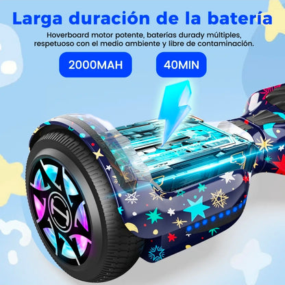 Patín Eléctrico Hoverboard Bluetooth 12km/h 55kg