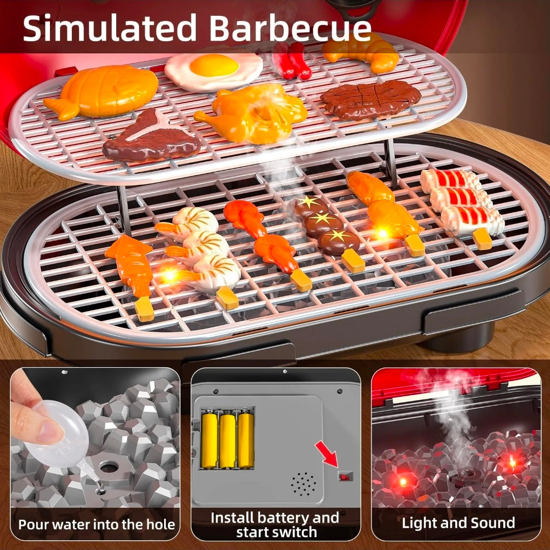 Parrilla de juguete para niños con luz y sonido