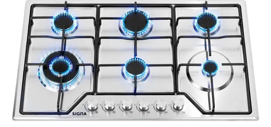 Parrilla empotrable 6 quemadores gas Acero inoxidable SIGNA