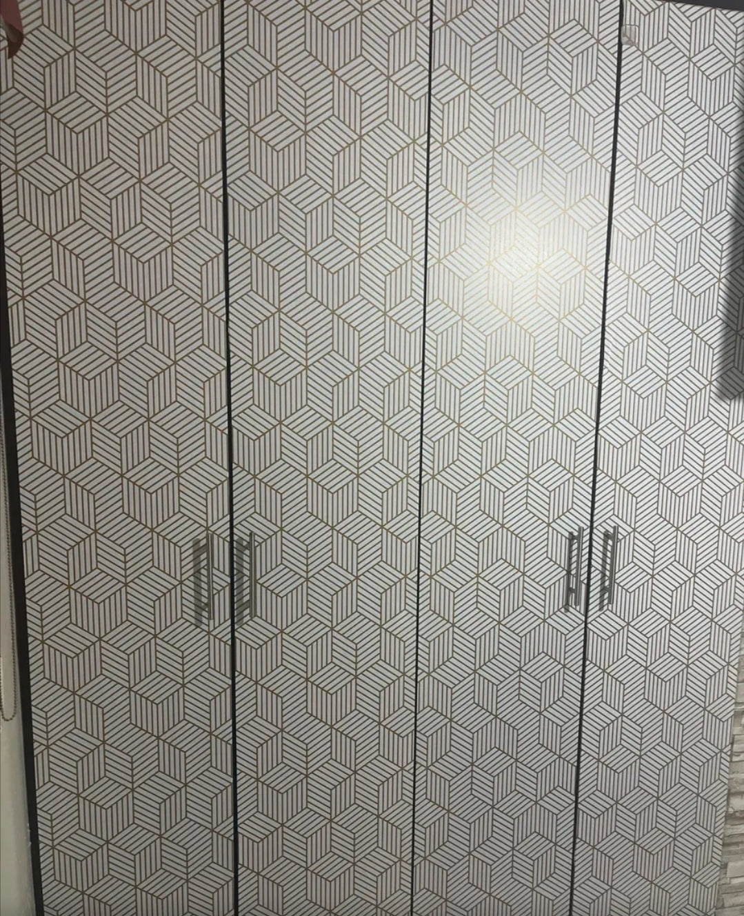 Papel tapiz para pared Oro Hexagonal Autoadhesivo