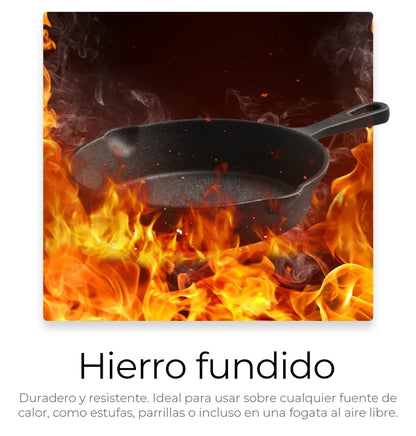 Sartén De Hierro Fundido Antiadherente 5 Piezas 10cm, 14cm, 16cm, 20cm, 26cm