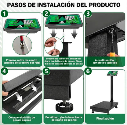 Báscula Comercial Digital 500 Kg Industrial Con Plataforma