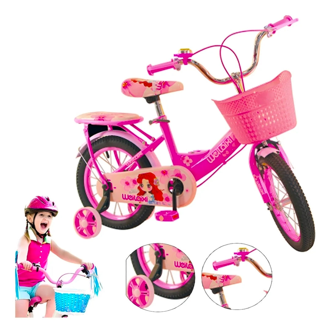 Bicicleta Infantil R-14 Niñas Con Canastilla