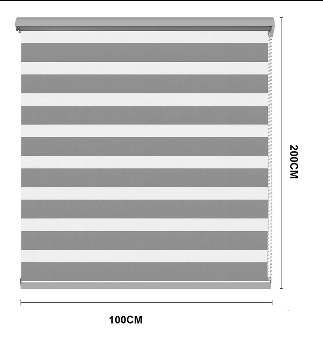 Persiana Doble Capa Zebra 100x200 Cm Enrollable