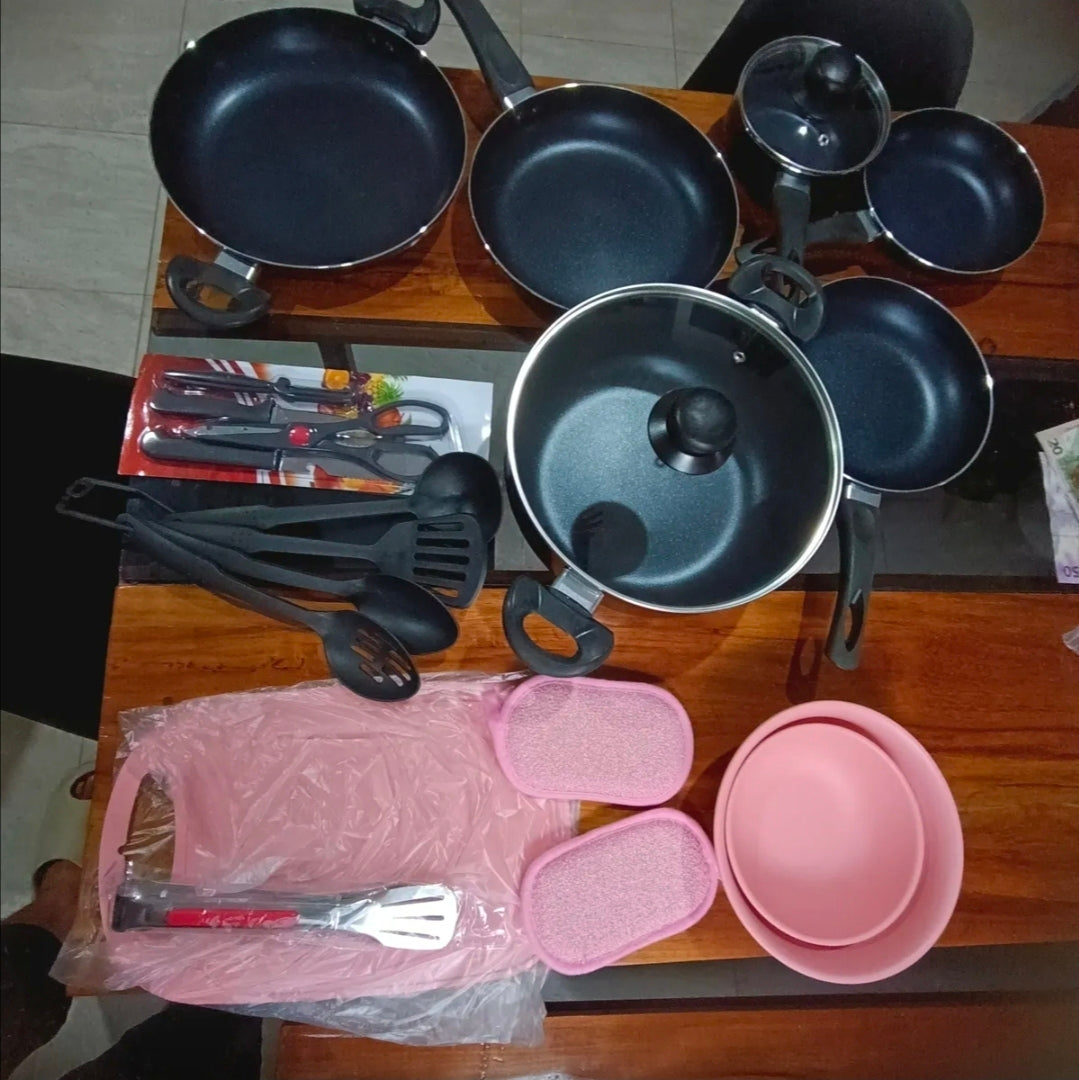 Batería de cocina Aluminio Antiadherente 22 piezas