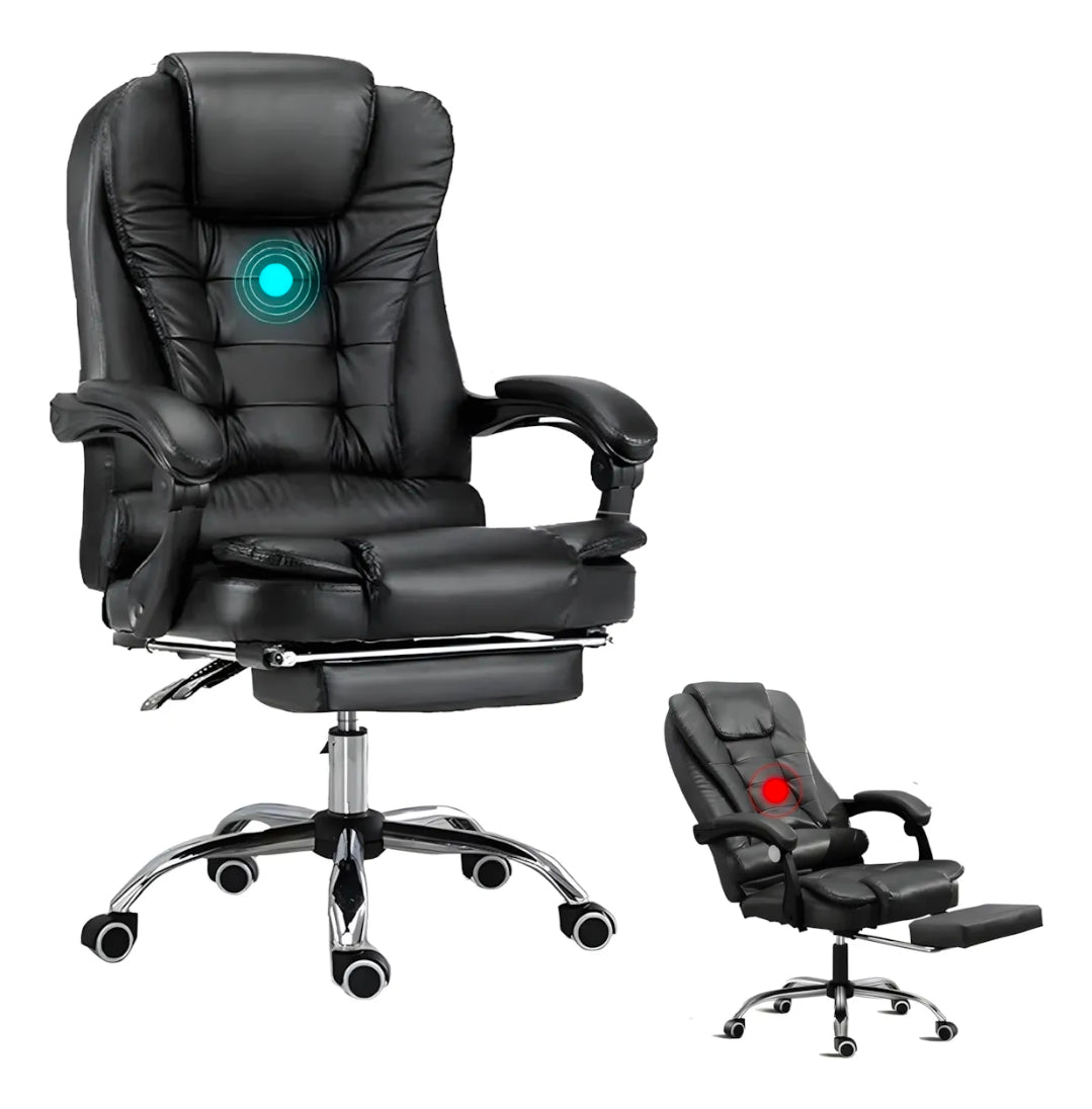 Silla ejecutiva ergonómica con  reposapies CON MASAJEADOR
