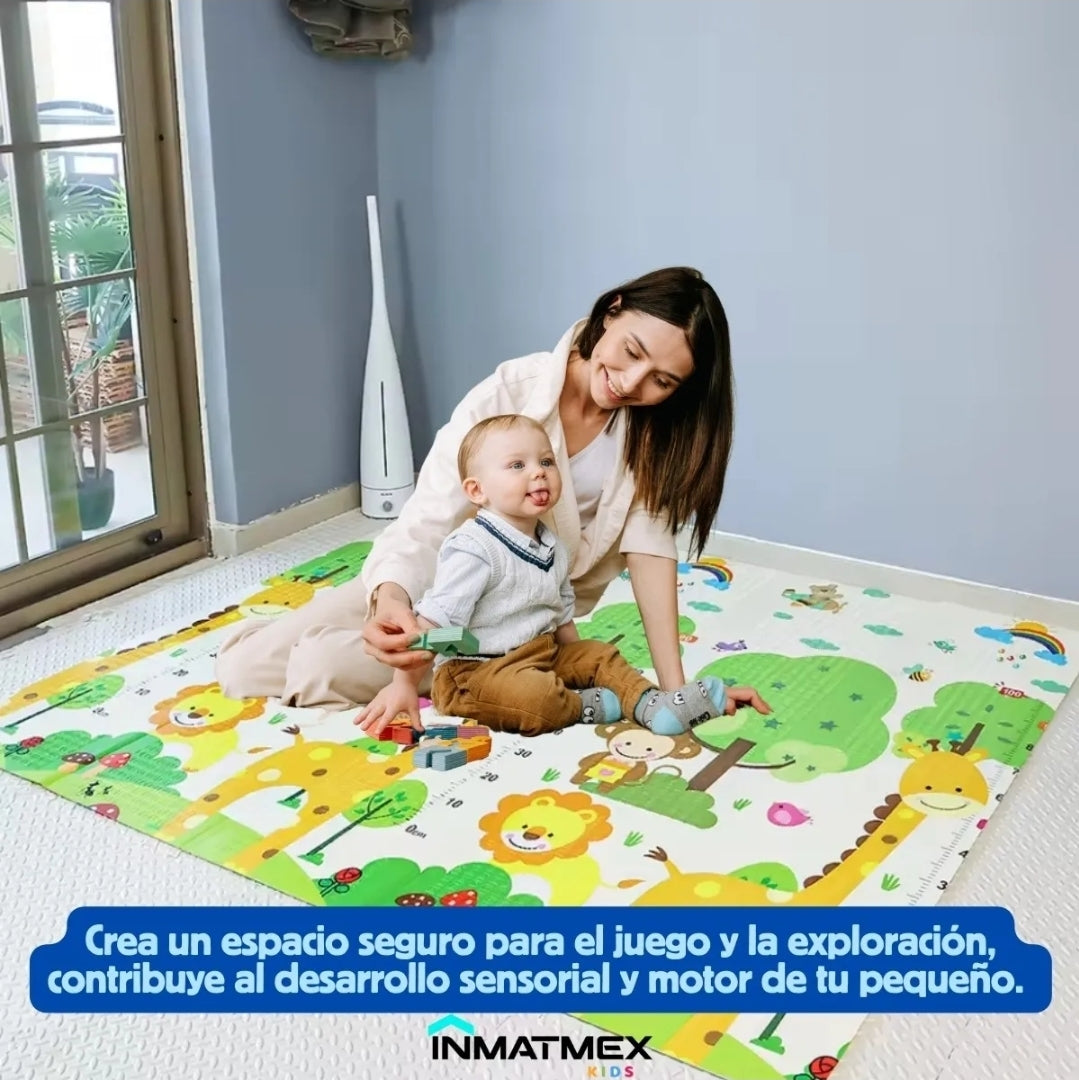 Tapete de bebé antigolpes plegable 2.00x1.50m doble cara