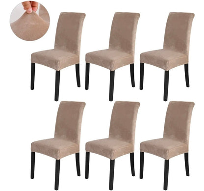 Funda silla de comedor 6 piezas tipo terciopelo