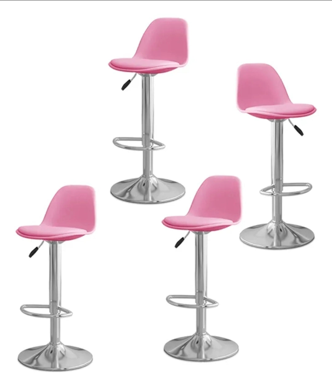 4 bancos modelo Tulip con asiento acolchado