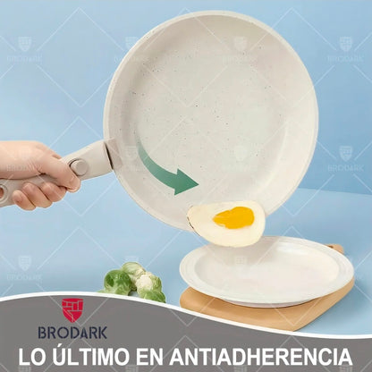 Bateria de cocina antiadherente 21 piezas con mangos desmontables