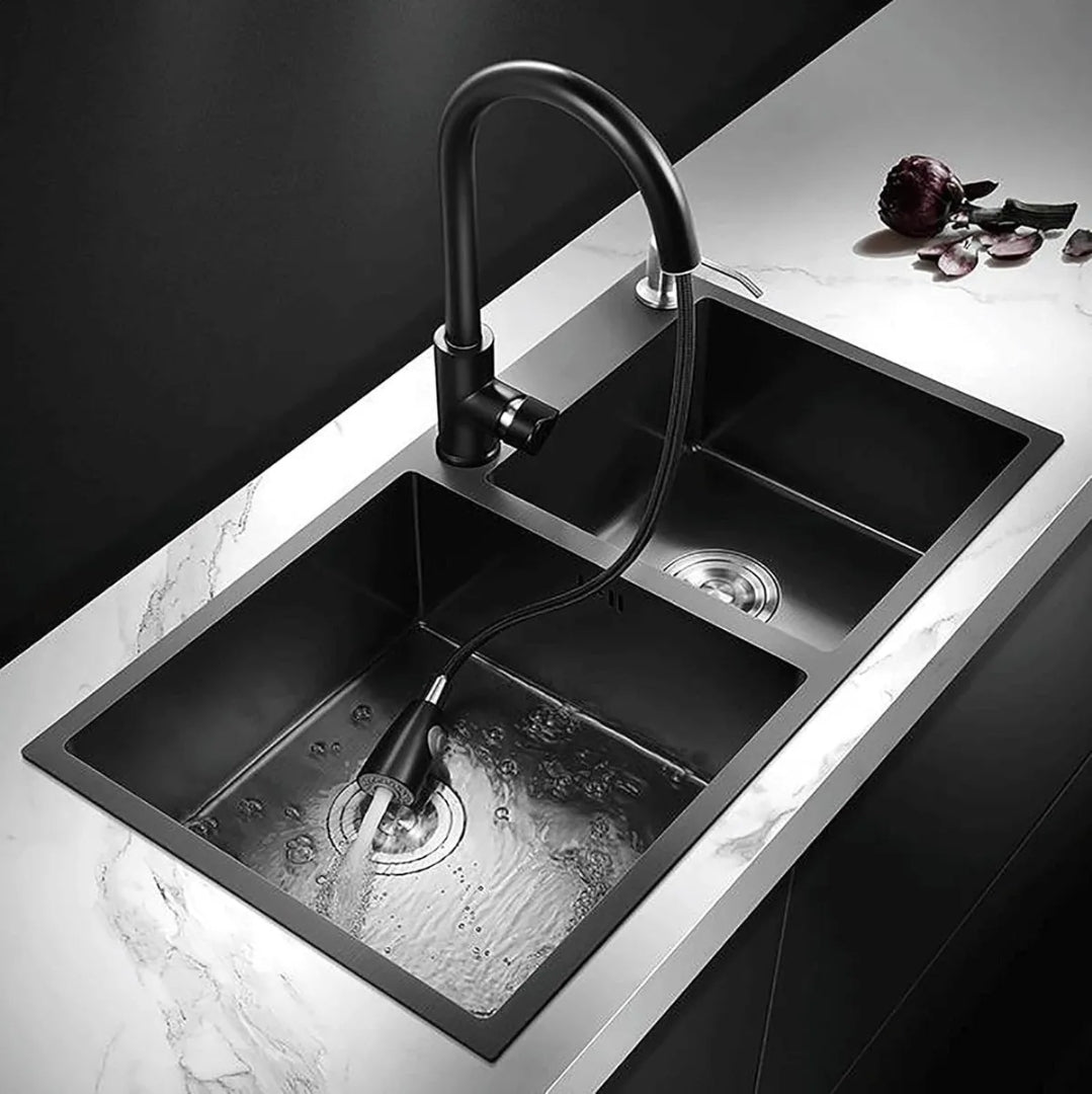 Fregadero de cocina acero inoxidable kit completo Tarja doble tina