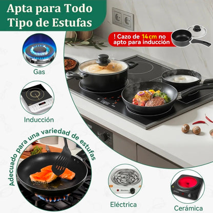 Batería de cocina 27 piezas Aluminio Antiadherente Novry