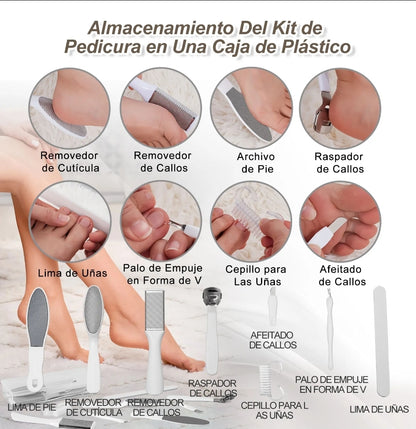 Tina spa eléctrica para pies plegable con burbujas y set pedicura
