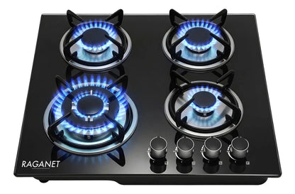 Parrilla 4 quemadores cristal templado RAGANET