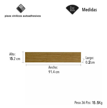 Piso Tipo Duela Autoadherible Sintética PVC